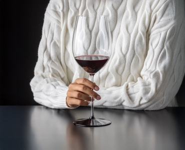 RIEDEL Fatto A Mano Black Tie Bordeaux Grand Cru in use