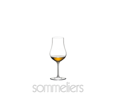 RIEDEL Sommeliers Cognac XO filled with a drink on a white background