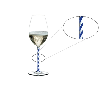 RIEDEL Fatto A Mano Champagne Wine Glass - blue white twisted - Hotel du Cap Eden Roc Edition 