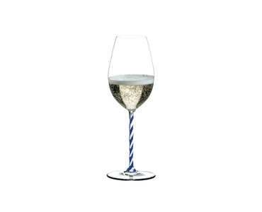 RIEDEL Fatto A Mano Champagne Wine Glass - blue white twisted - Hotel du Cap Eden Roc Edition 