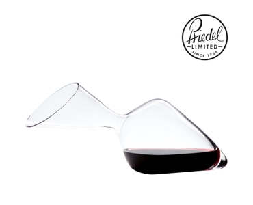 RIEDEL Tyrol Mini Decanter filled with a drink on a white background