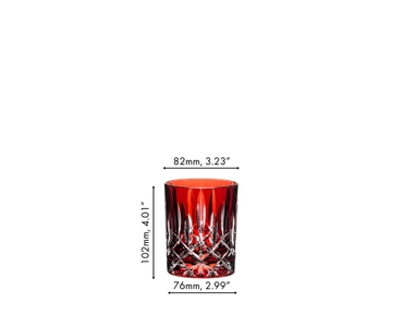 A RIEDEL Laudon Red glass on a white background. 