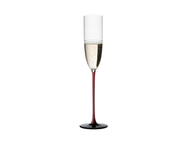 RIEDEL Black Series Collector's Edition Sparkling Wine filled with a drink on a white background