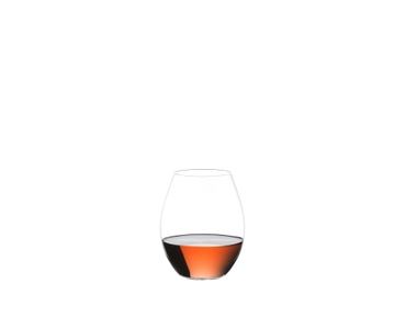 A RIEDEL Wine Friendly Tumbler filled with rosé wine against a white background.