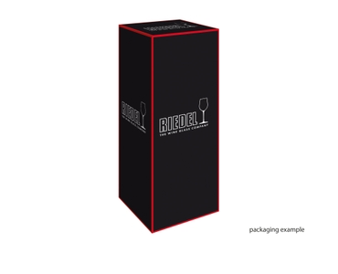 Sample packaging of a RIEDEL Cornetto Confetti Decanter Pink single pack. 