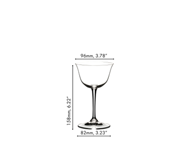 A RIEDEL Drink Specific Glassware Sour glass filled with Whisky Sour on a white background.