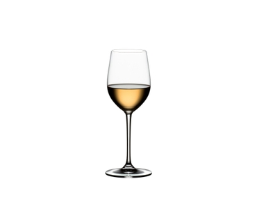 RIEDEL XL Restaurant Viognier/Chardonnay filled with a drink on a white background