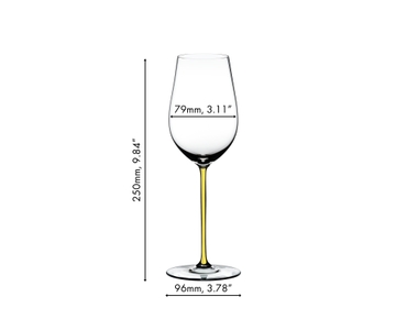 A RIEDEL Fatto A Mano Pinot Noir glass in yellow stands together with a bottle of wine, a green, a black, a white, a red and a dark blue RIEDEL Fatto A Mano Pinot Noir glass against a gray background. 