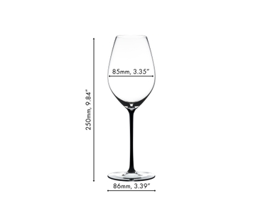 A RIEDEL Fatto A Mano Champagne Wine Glass in black stands together with a bottle of wine, a white, a green, a yellow, a red and a dark blue Fatto A Mano Champagne Wine Glass against a gray background. 