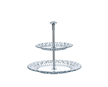 NACHTMANN Bossa Nova Two Tier Tray small 23 + 15 cm filled with a drink on a white background