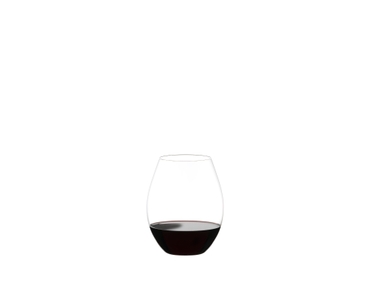 RIEDEL The O Wine Tumbler O to Go Red Wine filled with a drink on a white background
