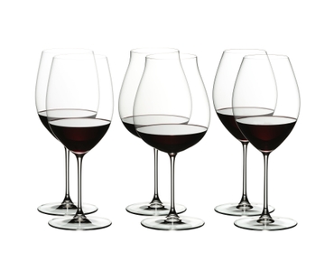 Special Offer - RIEDEL Veritas Red Wine Set filled with a drink on a white background