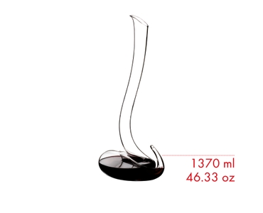 RIEDEL Eve Decanter filled with a drink on a white background