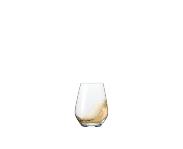 SPIEGELAU Authentis Casual White Wine filled with a drink on a white background