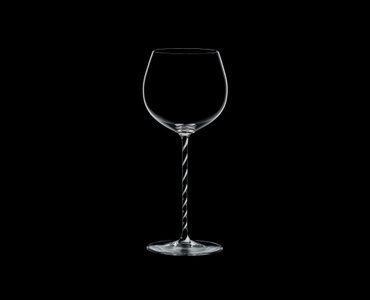 RIEDEL Fatto A Mano Chardonnay (im Fass gereift) Schwarz & Weiß R.Q. auf schwarzem Hintergrund