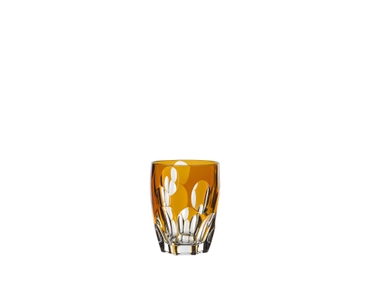 NACHTMANN Prezioso Tumbler - amber filled with a drink on a white background