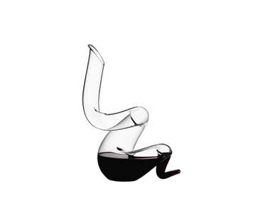 RIEDEL Boa Decanter filled with a drink on a white background