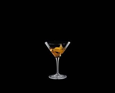 SPIEGELAU Perfect Serve Cocktail Glass filled with a drink on a black background