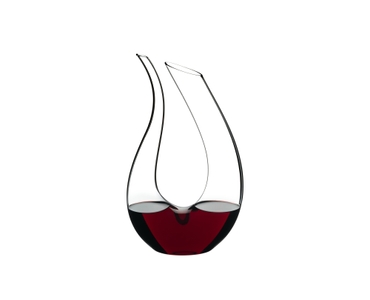 RIEDEL Decanter Amadeo Mini R.Q. filled with a drink on a white background