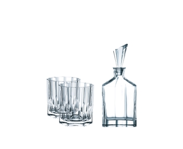 NACHTMANN Aspen Whiskey Set with 2 glasses and decanter con fondo blanco