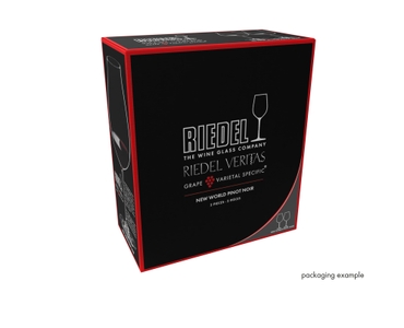 RIEDEL Veritas New World Pinot Noir, Nebbiolo & Rosé Champagne Glass in the packaging