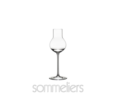 RIEDEL Sommeliers Stone Fruit filled with a drink on a white background