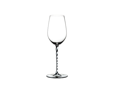 RIEDEL Fatto A Mano Riesling/Zinfandel Black & White R.Q. on a white background