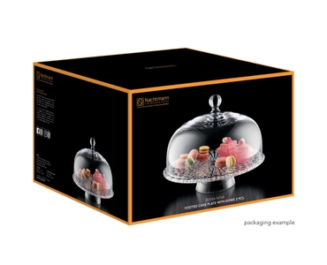 NACHTMANN Bossa Nova Cake Plate with Dome in the packaging