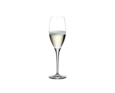 RIEDEL XL Restaurant Vintage Champagne Glass filled with a drink on a white background