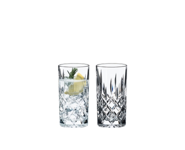 RIEDEL Tumbler Collection RIEDEL Spey Long Drink filled with a drink on a white background