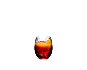RIEDEL Tumbler Collection Optical O Long Drink filled with a drink on a white background