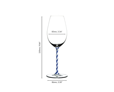 RIEDEL Fatto A Mano Champagne Wine Glass - blue white twisted - Hotel du Cap Eden Roc Edition 