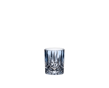 A RIEDEL Laudon Light Blue glass on a white background.