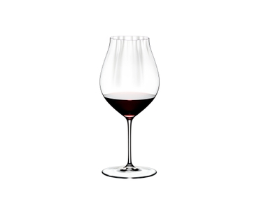 RIEDEL Performance Restaurant Pinot Noir filled with a drink on a white background