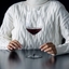 RIEDEL Fatto A Mano Black Tie Burgundy Grand Cru in use