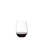 RIEDEL The O Wine Tumbler Syrah/Shiraz filled with a drink on a white background