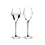 RIEDEL Veloce Champagne Wine Glass filled with a drink on a white background