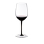 RIEDEL Sommeliers Black Tie Bordeaux Grand Cru filled with a drink on a white background
