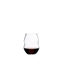 RIEDEL Swirl vin rouge rempli avec une boisson sur fond blanc