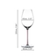 An unfilled RIEDEL Fatto A Mano Champagne Wine Glass in pink on a white background with product dimensions: Height: 250 mm | 9.84 inch Biggest diameter: 85 mm | 3.35 inch Base diameter: 86 mm | 3.39 inch. 