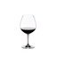 RIEDEL Vinum Pinot Noir (Burgundy Red) filled with a drink on a white background