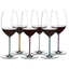 RIEDEL Fatto A Mano Gift Set Cabernet/Merlot filled with a drink on a white background