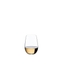 RIEDEL O Wine Tumbler O to Go Weißwein gefüllt mit einem Getränk auf weißem Hintergrund