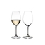 RIEDEL Wine Friendly White Wine / Champagne Wine Glass filled with a drink on a white background