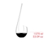 RIEDEL Swan Decanter filled with a drink on a white background