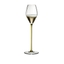 RIEDEL High Performance verre à Champagne, jaune rempli avec une boisson sur fond blanc