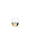 RIEDEL O Wine Tumbler Viognier/Chardonnay rempli avec une boisson sur fond blanc