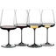 RIEDEL Winewings Tasting Set gefüllt mit einem Getränk auf weißem Hintergrund