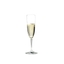 RIEDEL Vinum Champagne Flute filled with a drink on a white background