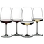 RIEDEL Winewings Tasting Set filled with a drink on a white background